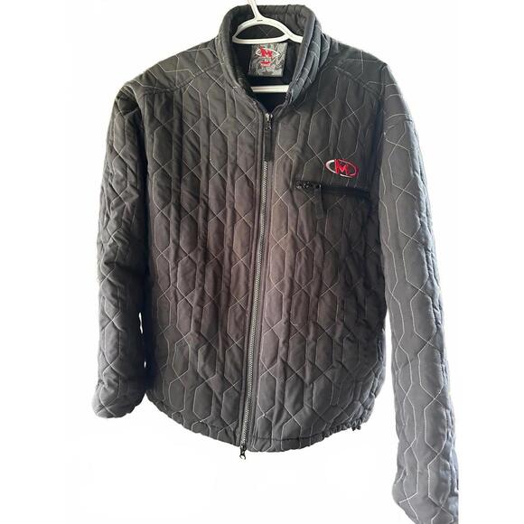 Vintage Marker Quilted Ski Jacket L Black Insulated Wtr Coat - Picture 1 of 9